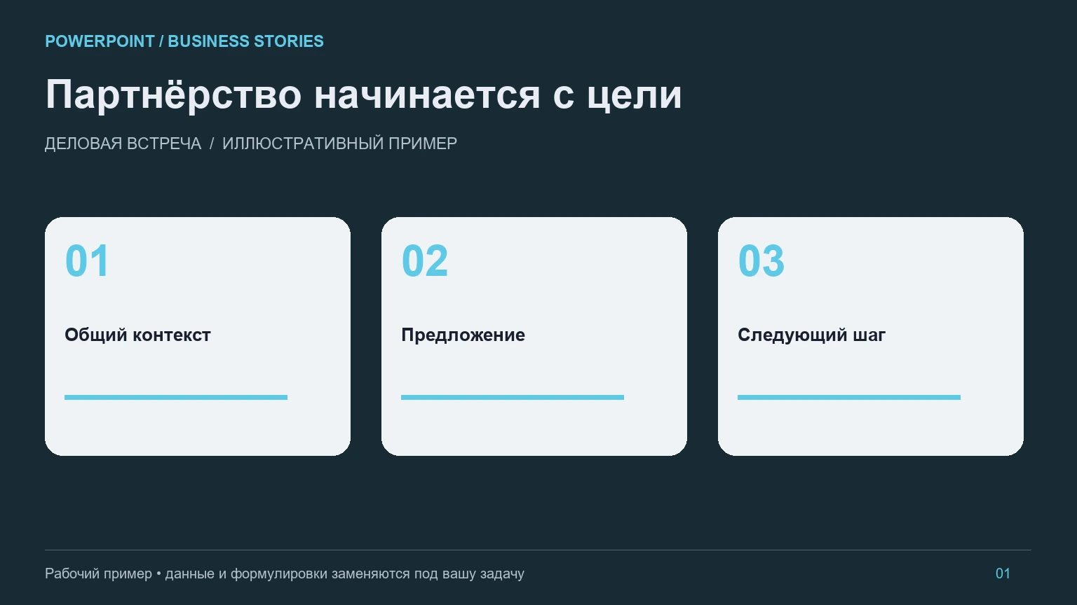 Пример оформления: Презентация для деловой встречи