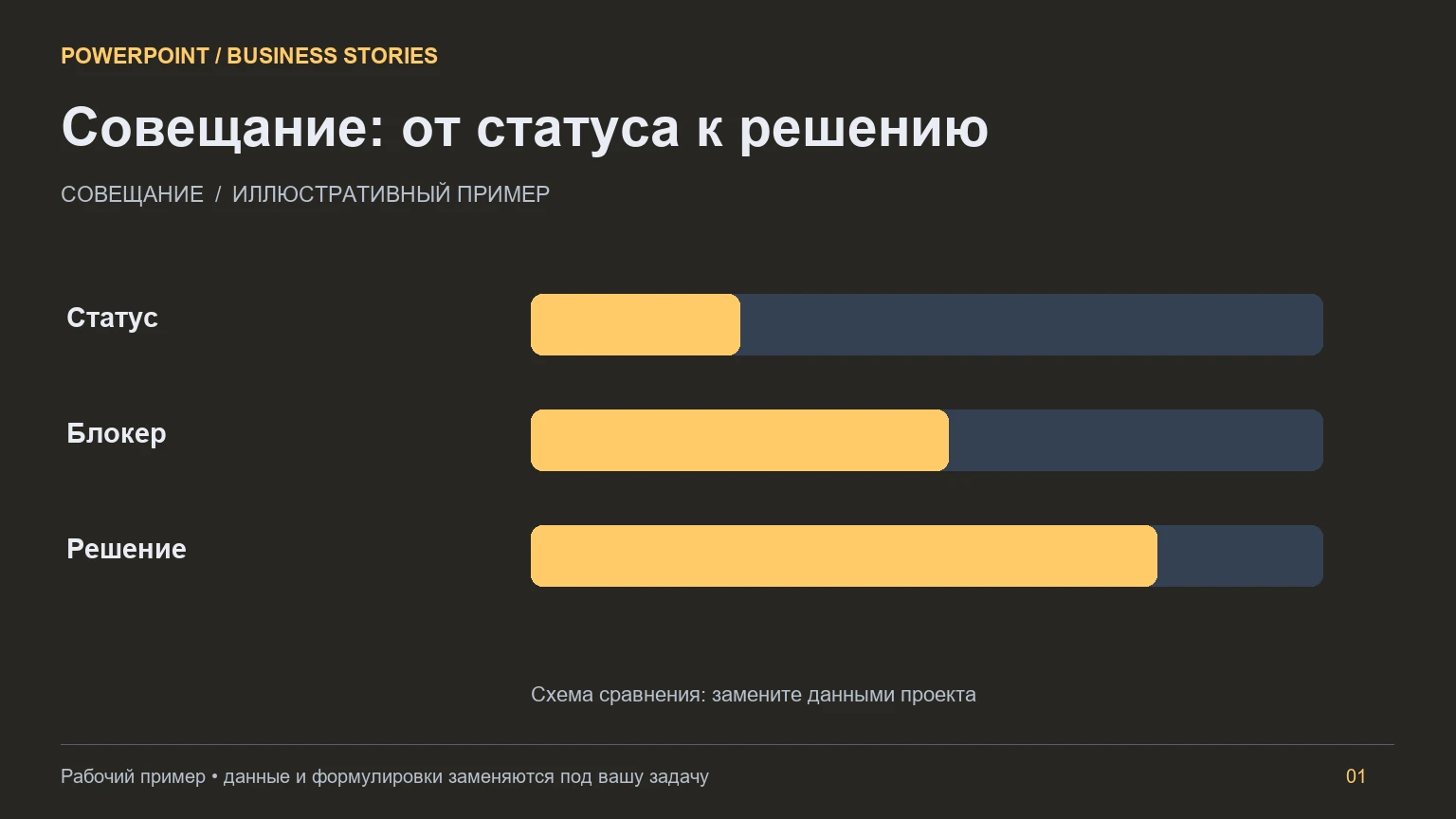 Пример слайда: Презентация для совещания