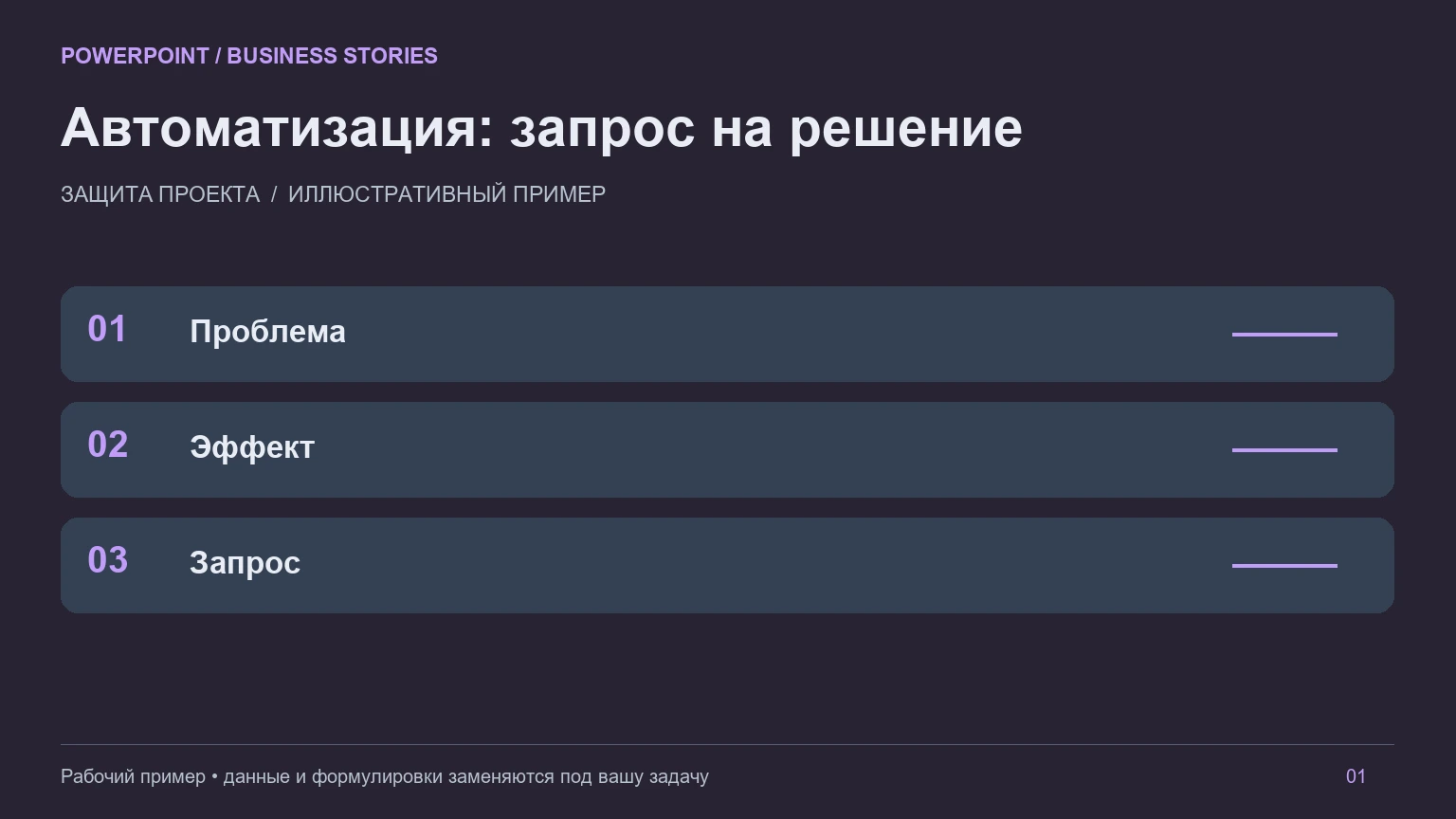 Пример оформления: Презентация для защиты проекта